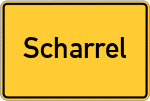 Place name sign Scharrel, Oldenburg