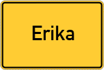 Place name sign Erika, Ems