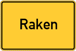 Place name sign Raken