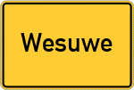 Place name sign Wesuwe