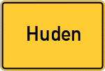 Place name sign Huden