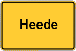Place name sign Heede