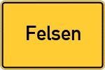 Place name sign Felsen