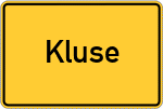 Place name sign Kluse