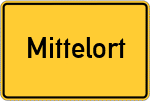 Place name sign Mittelort