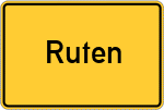 Place name sign Ruten
