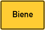 Place name sign Biene