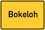 Place name sign Bokeloh, Kreis Meppen