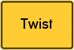 Place name sign Twist
