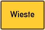 Place name sign Wieste