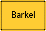 Place name sign Barkel, Kreis Friesland