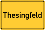 Place name sign Thesingfeld, Dinkel