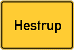Place name sign Hestrup