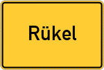 Place name sign Rükel, Kreis Lingen, Ems