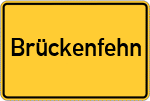 Place name sign Brückenfehn, Ostfriesland