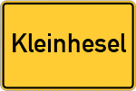 Place name sign Kleinhesel, Kreis Leer, Ostfriesland