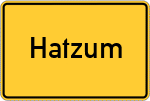 Place name sign Hatzum