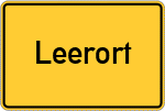 Place name sign Leerort, Ostfriesland