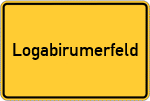 Place name sign Logabirumerfeld, Ostfriesland