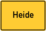 Place name sign Heide