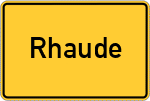 Place name sign Rhaude