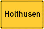 Place name sign Holthusen, Kreis Leer, Ostfriesland