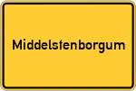 Place name sign Middelstenborgum