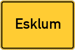 Place name sign Esklum