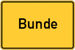 Place name sign Bunde, Ostfriesland