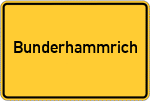 Place name sign Bunderhammrich