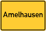 Place name sign Amelhausen