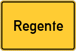 Place name sign Regente