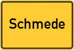 Place name sign Schmede