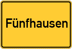 Place name sign Fünfhausen