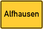 Place name sign Alfhausen