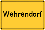 Place name sign Wehrendorf, Kreis Wittlage