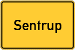 Place name sign Sentrup