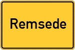 Place name sign Remsede