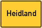 Place name sign Heidland