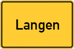 Place name sign Langen, Kreis Bersenbrück