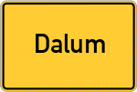 Place name sign Dalum