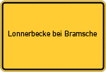 Place name sign Lonnerbecke bei Bramsche, Hase