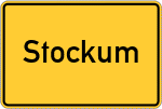 Place name sign Stockum, Kreis Osnabrück