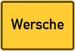 Place name sign Wersche
