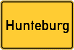 Place name sign Hunteburg