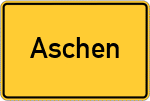 Place name sign Aschen, Teutoburgerwald;Aschen, Kreis Osnabrück