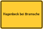 Place name sign Hagenbeck bei Bramsche, Hase