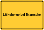 Place name sign Lütkeberge bei Bramsche, Hase