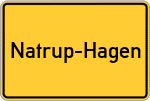 Place name sign Natrup-Hagen