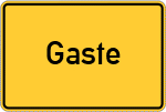 Place name sign Gaste, Kreis Osnabrück
